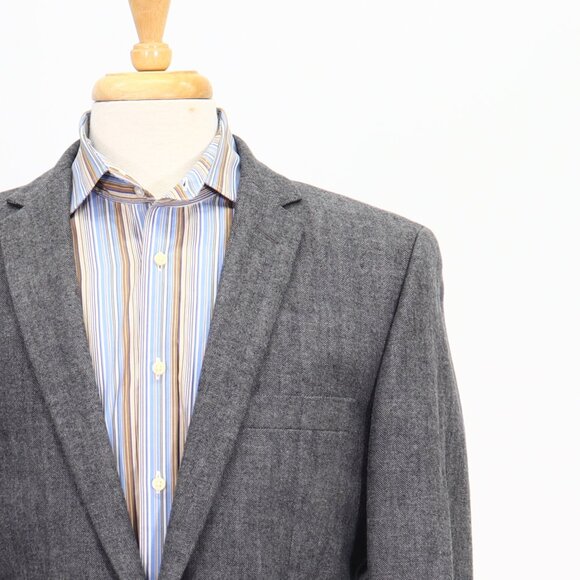J. Crew 40L Gray HB 2-Button Sport Coat Blazer Jacket T010 - Picture 5 of 11